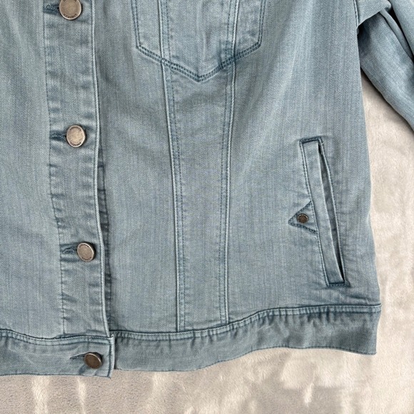 Liverpool Denim Jacket Bluestone Light Wash Button Front Women Long Sleeve Large - Picture 9 of 16